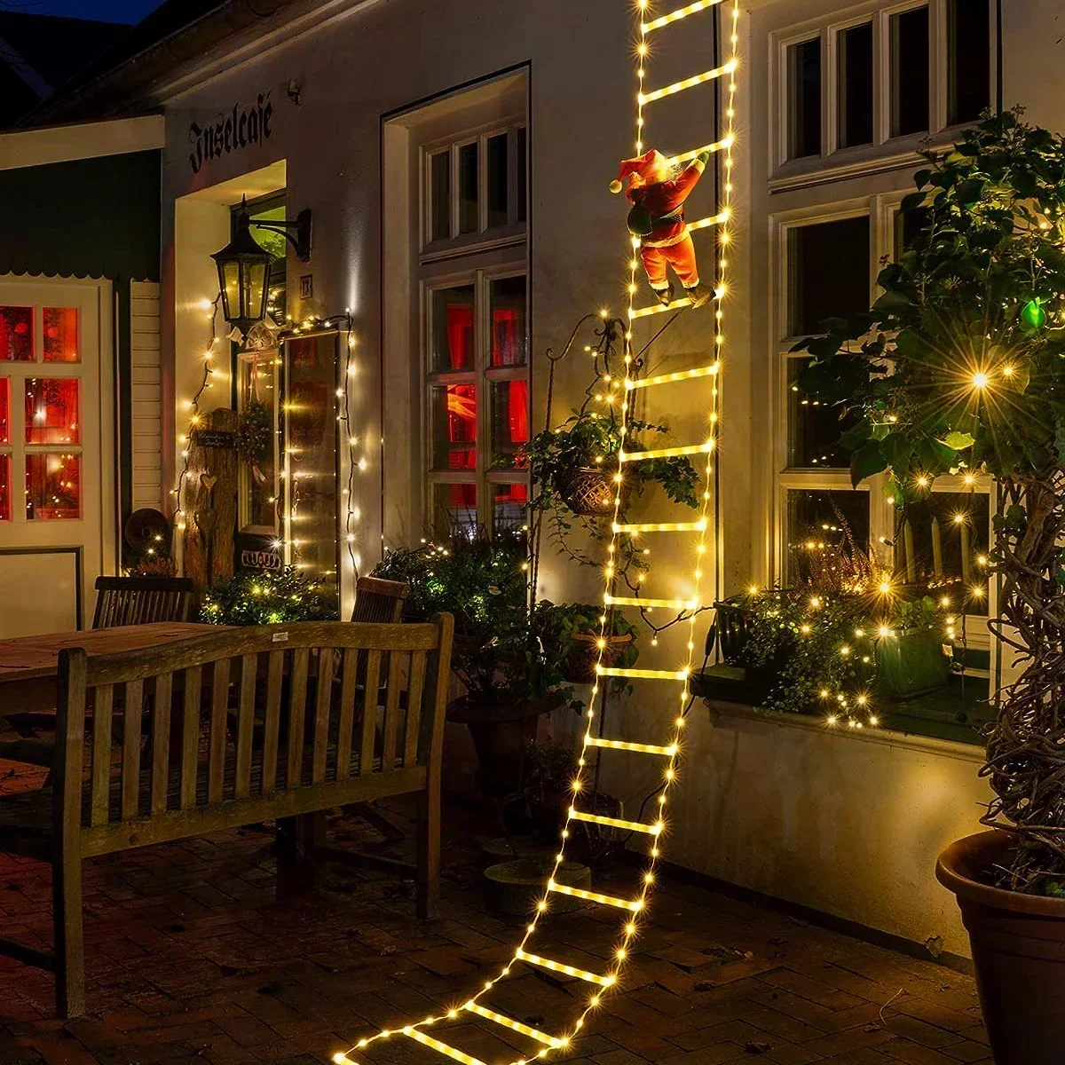 Home Decor Lighting Tree - Led Ladder Licht Voor Santa Claus
