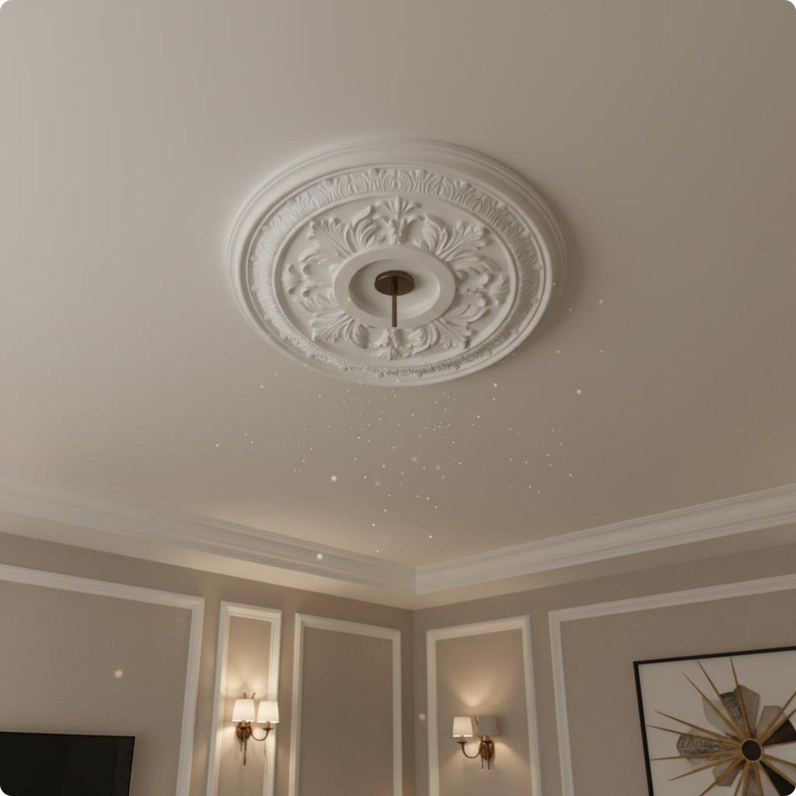 Decor Lighting Fixtures - Gouden geëmbosseerde plafondlamp paneel PU ronde