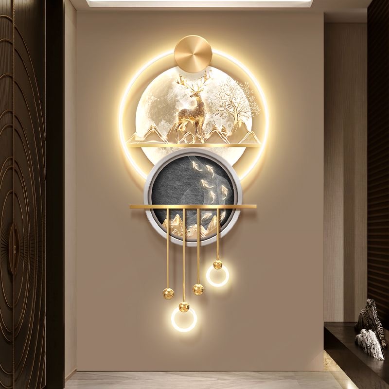 Wall Decor Lighting Tree - nq- Licht luxe geluksboom veranda decoratief