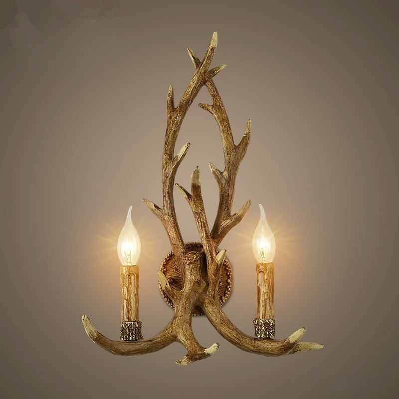 Wall Decor Lighting Tree - Houten Gevoel Hars Decoratieve LED Wandlamp