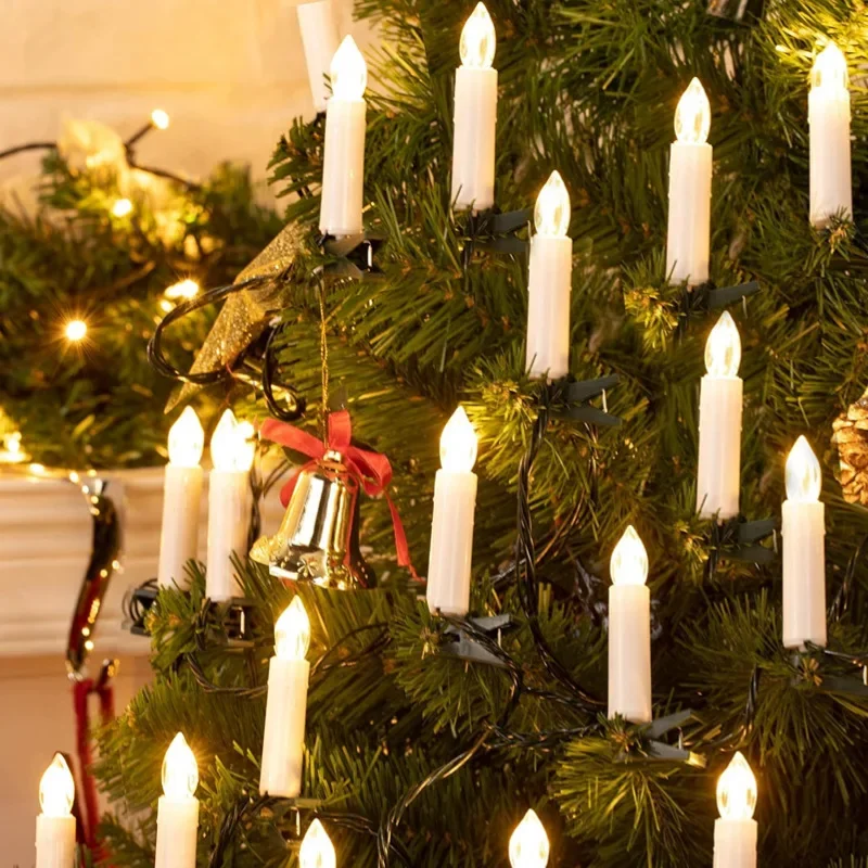 Home Decor Lighting Tree - Vlamloze Taper Kerst Kaars Lichtslinger met