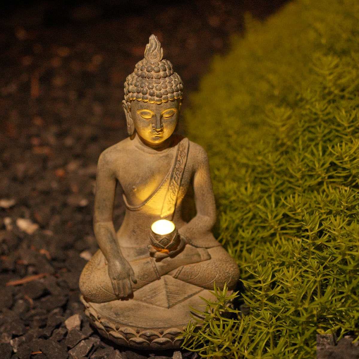 Decor Lighting India - 1PC Zen-geïnspireerd Boeddhabeeld op zonne-energie met