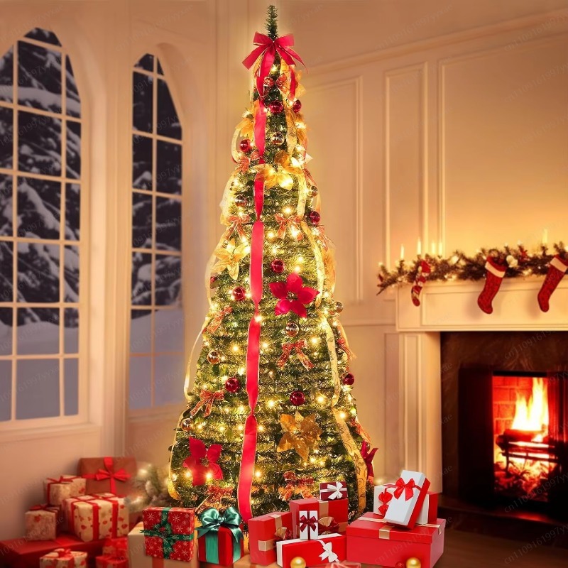 Home Decor Lighting Tree - 180CM Voorgevormde Opvouwbare Kerstboom, 200 LED-Lampjes,