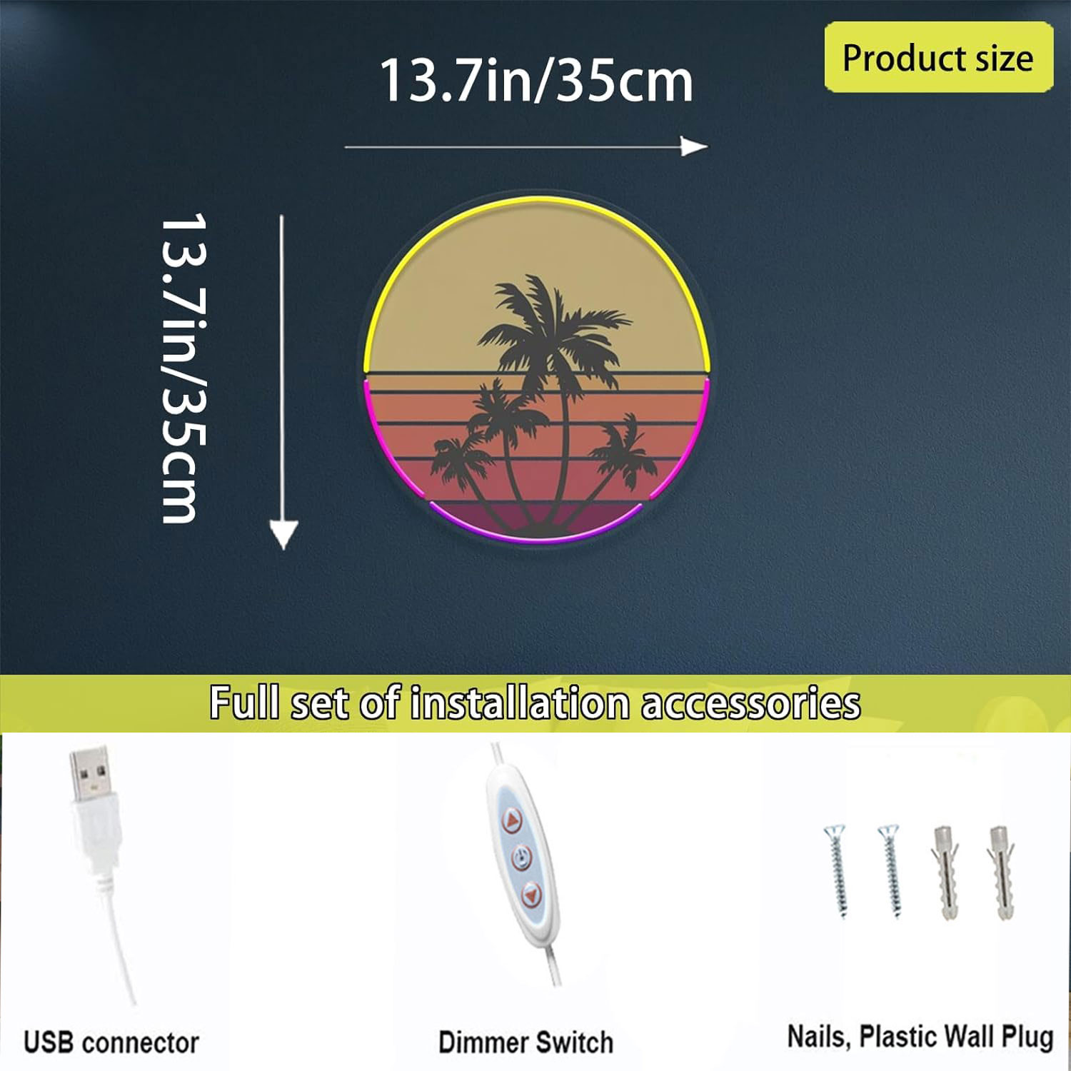 Zonsondergang neonlicht geschi - Wall Decor Lighting Tree recensie en prijs