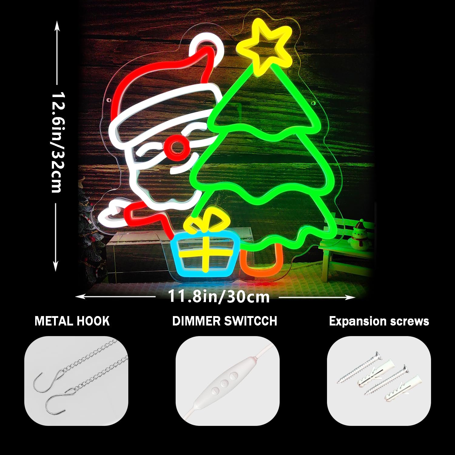 Santa Neon Sign voor wanddecor - Wall Decor Lighting Tree recensie en prijs