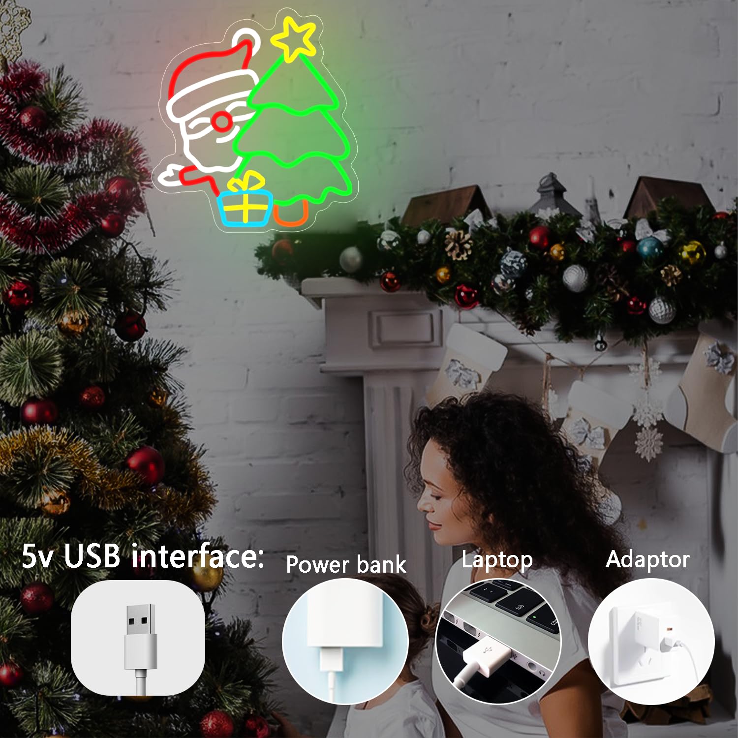 Santa Neon Sign voor wanddecor - Wall Decor Lighting Tree recensie en prijs