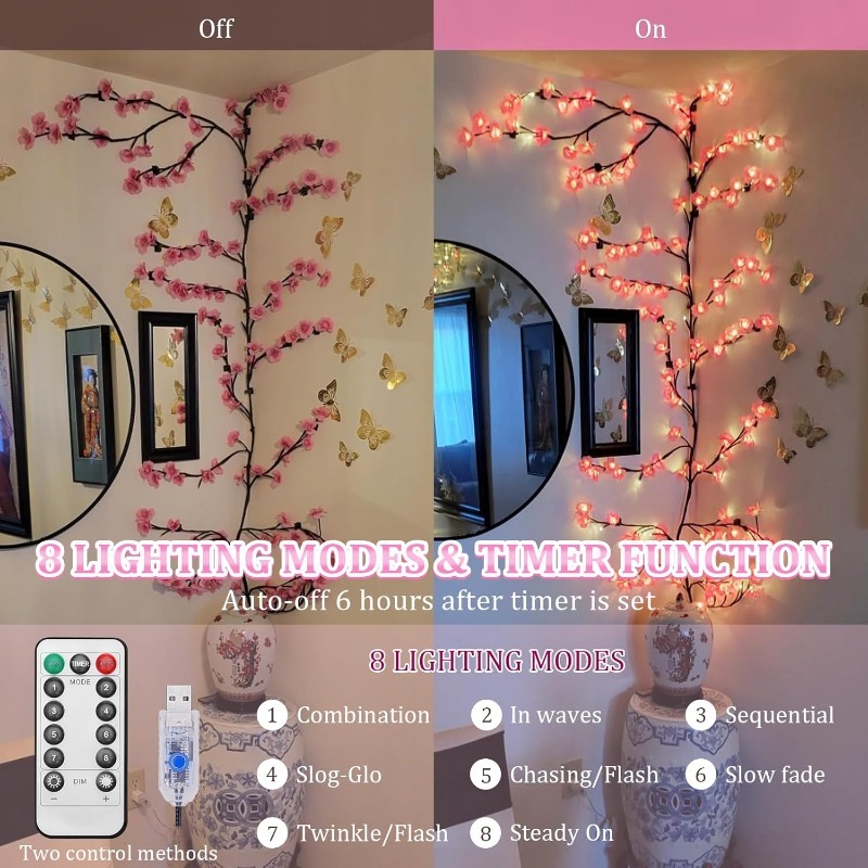 LED kersenbloesem boomtak verl - Wall Decor Lighting Tree recensie en prijs
