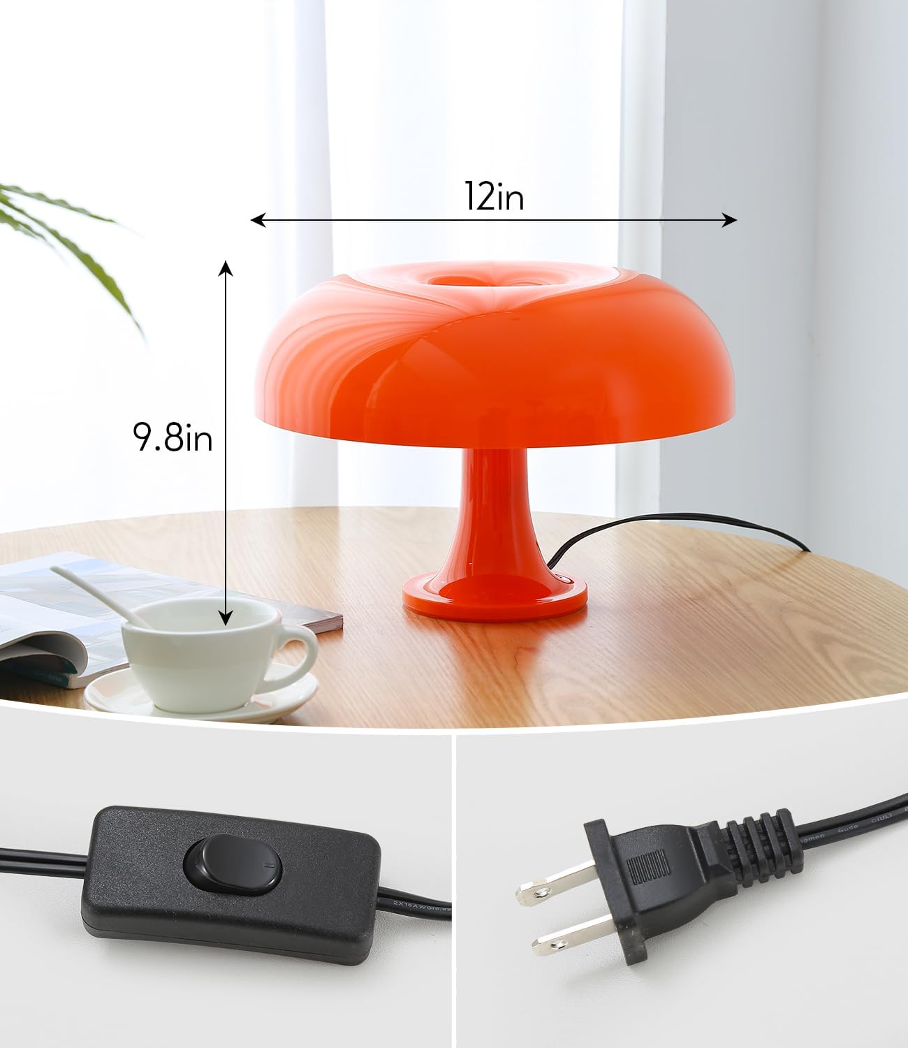 Oranje paddenstoelvormige tafe - Mushroom Table Lamp recensie en prijs