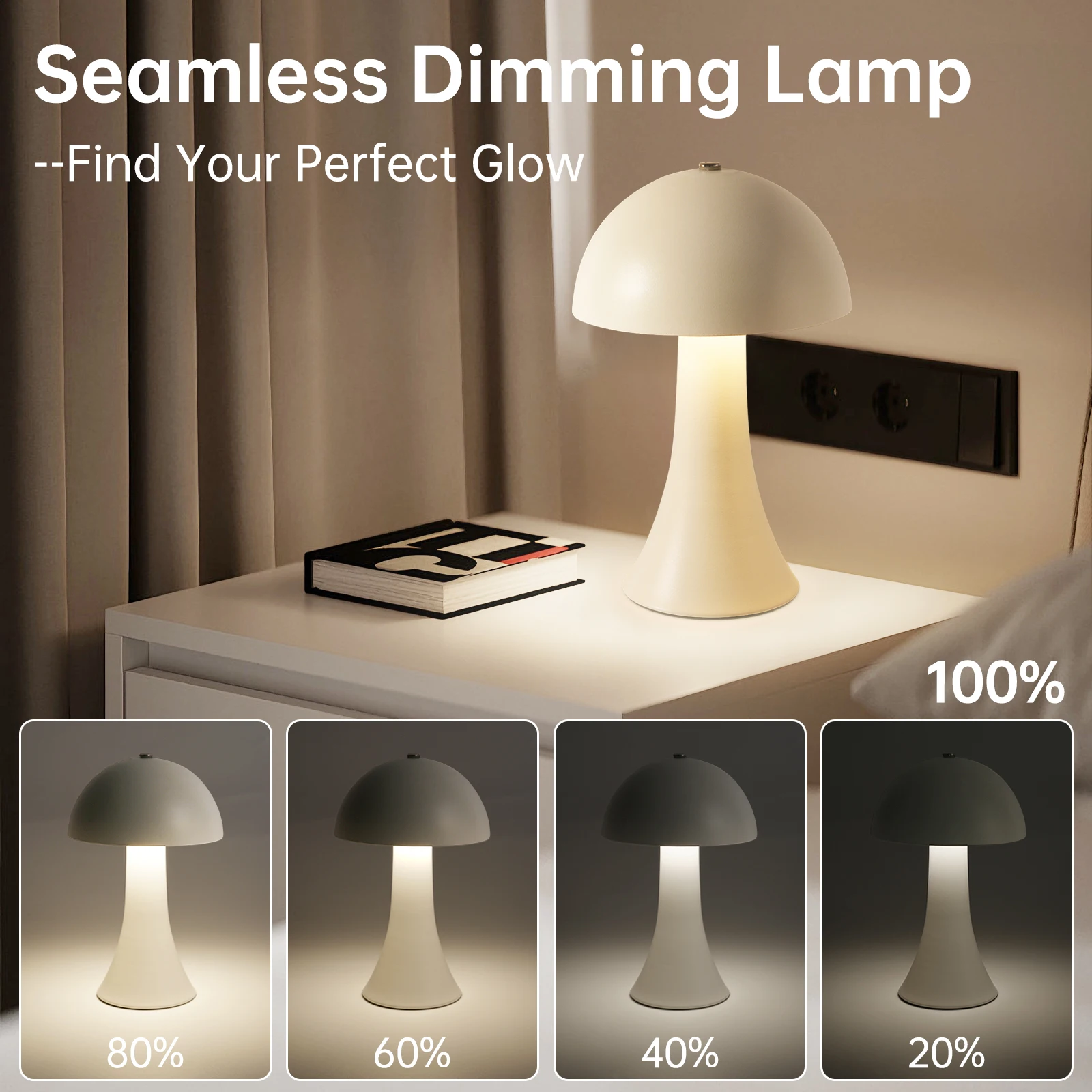 GGbingo Oplaadbare Nieuwe LED  - Mushroom Table Lamp recensie en prijs