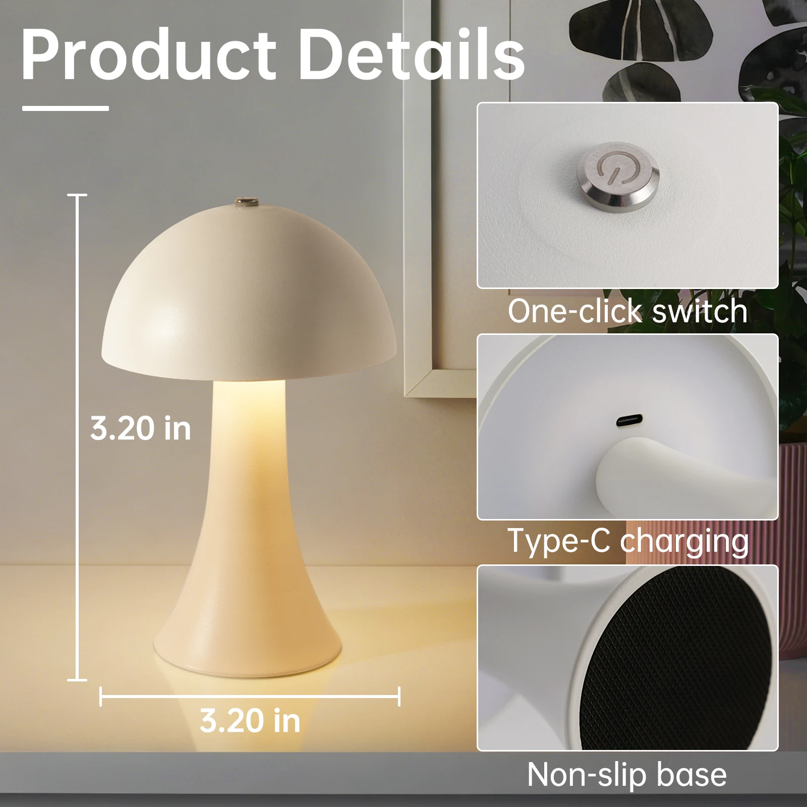 GGbingo Oplaadbare Nieuwe LED  - Mushroom Table Lamp recensie en prijs