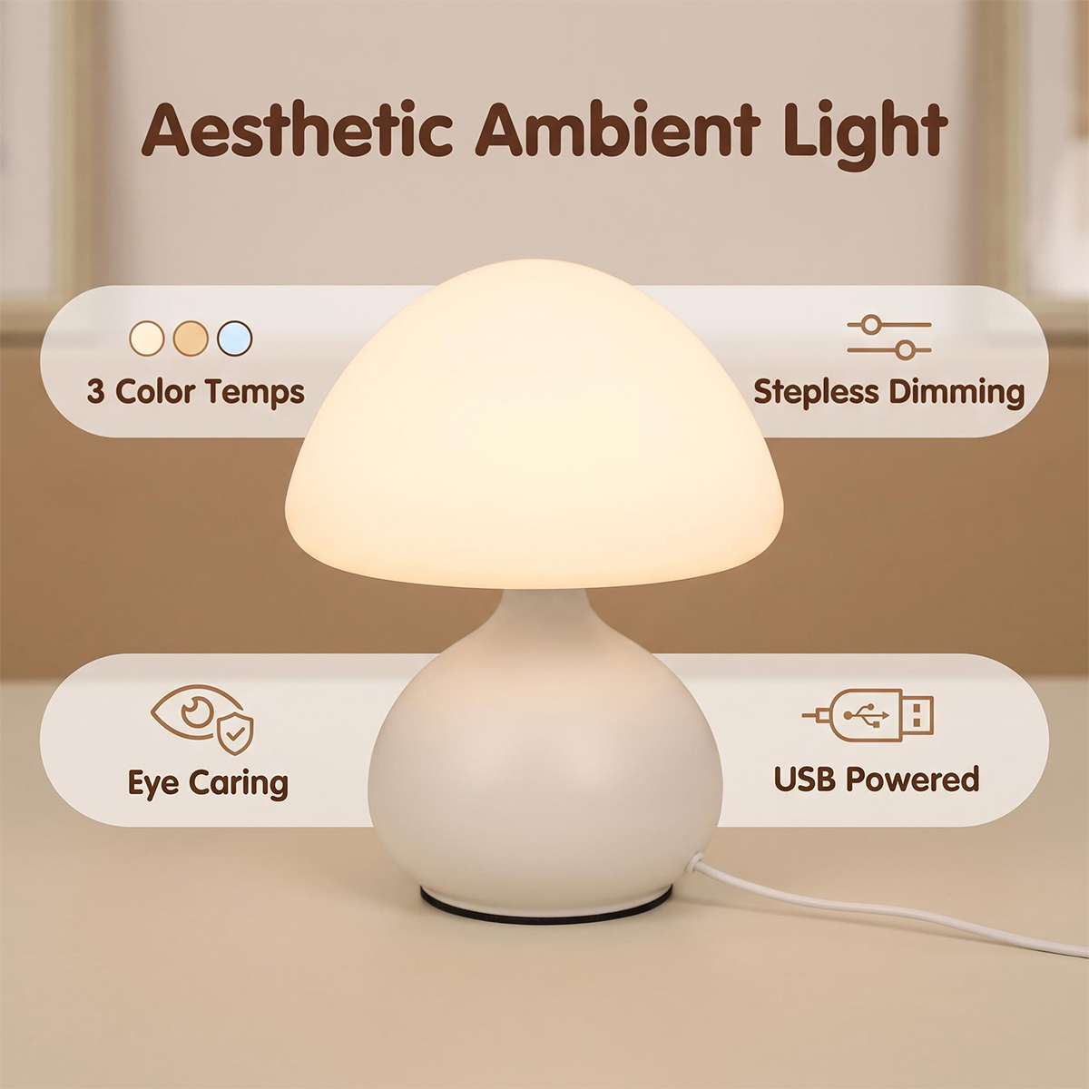 Mini-paddenstoel-nachtlampje m - Mushroom Table Lamp recensie en prijs