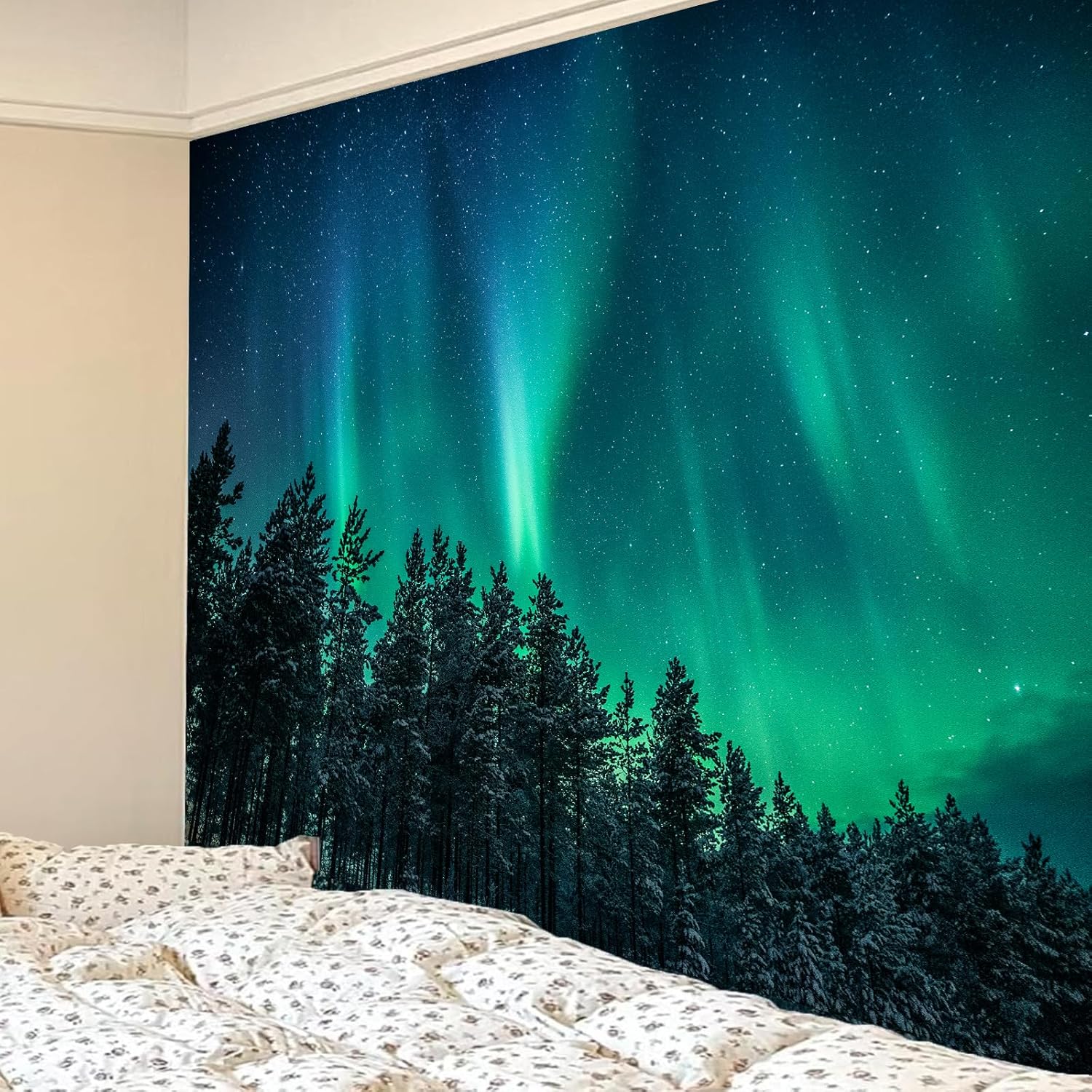 Grote Noorderlicht Wandtapijt  - Wall Decor Lighting Tree recensie en prijs